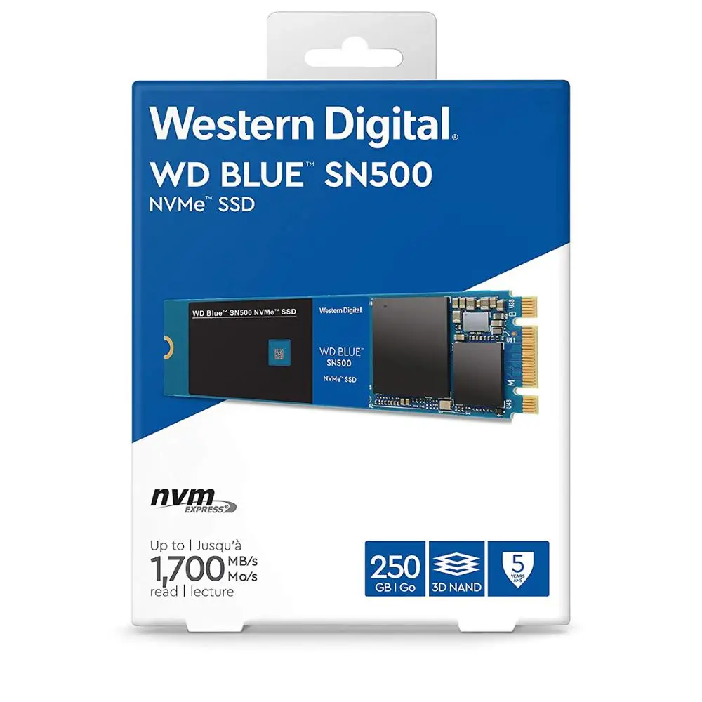 WESTERN DIGITAL WD BULE 500 Гб 250 ГБ SSD M.2 2280 NVMe PCIe Gen3* 2 Внутренний твердотельный накопитель SN500 для ПК ноутбука
