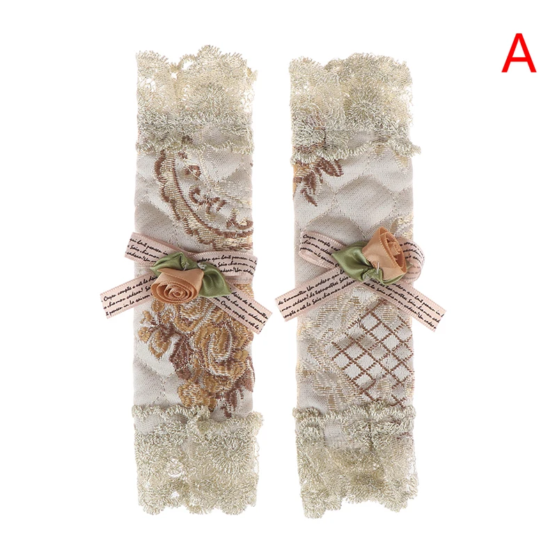 1Pair Refrigerator Handle Cover Embroidered Lace Refrigerator Door Handle Covers - Цвет: Светло-серый