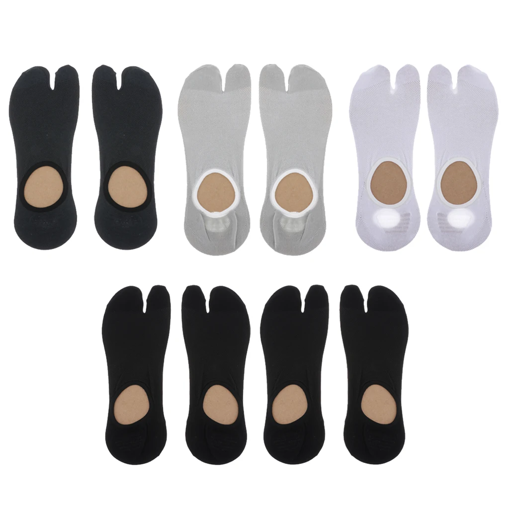 5 Pair Cotton 2 Toe Flip-Flops Socks Japanese Geta Tabi Socks Free Size