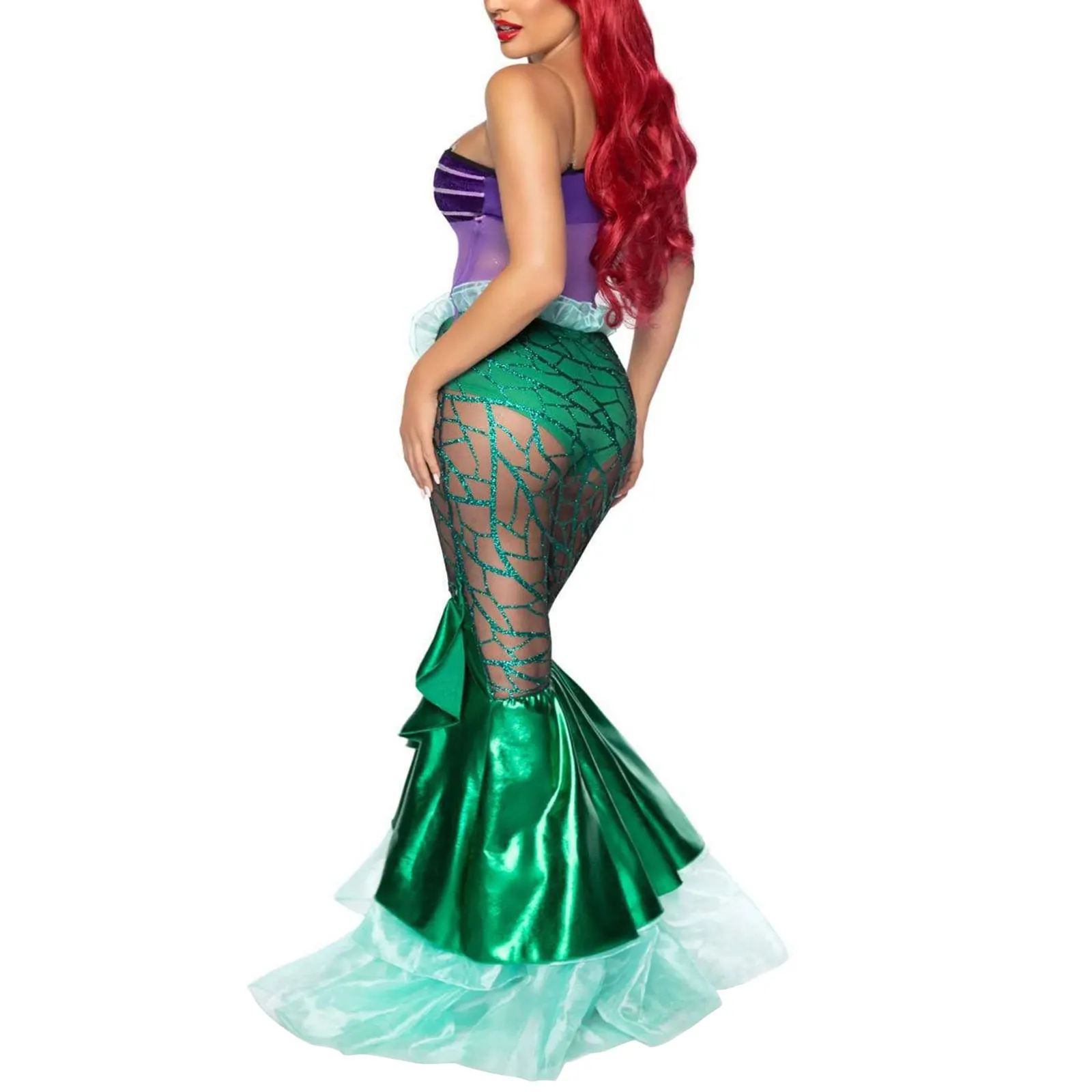 Fantasia Sereia, Vestido Sereia para Meninas,tusereia para roupa Halloween  para dama honra casamento Pologmase