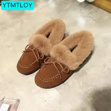 Женские зимние теплые короткие меховые плюшевые зимние ботильоны; женская обувь из замши и хлопка; удобная женская обувь; обувь на плоской подошве