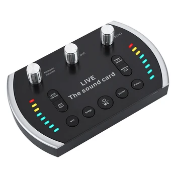 

Universal Live Sound Card Intelligent Voice Control Audio External Usb Headset Micro- phone Live Broadcast Sound Card Colorful L