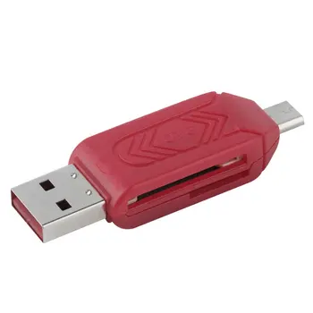 

1pc Universal Card Reader Mobile phone PC card reader Micro USB OTG Card Reader OTG TF / S-D flash memory Wholesale