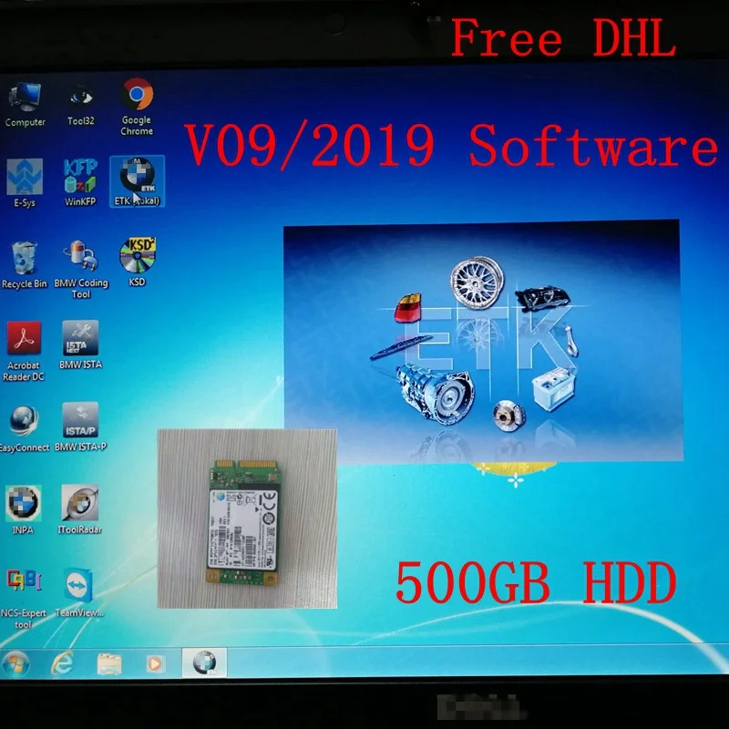 

S.UMSUNG 480gb mini SSD For BMW Icom Next A2+B+C V09.2019 Software ISTA-D 4.18 P 3.66 Inpa ETK win7 64bit for Wifi icom A2+B+C