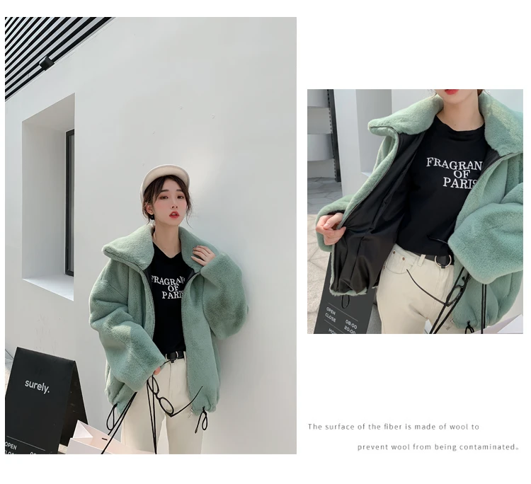 women's clothing winter outerwear coats new winter imitation grass Rabbit fur coat 1019