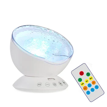 

LED Ocean Wave Projector Night Light Built In Music Player 7 Colors Change Star Luminaria For Kid Bedroom Ocean Projector Lamp