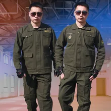 Комплект рабочей одежды с длинным рукавом для мужчин ArmyGreen Модная хлопковая износостойкая Заводская Высококачественная модная одежда