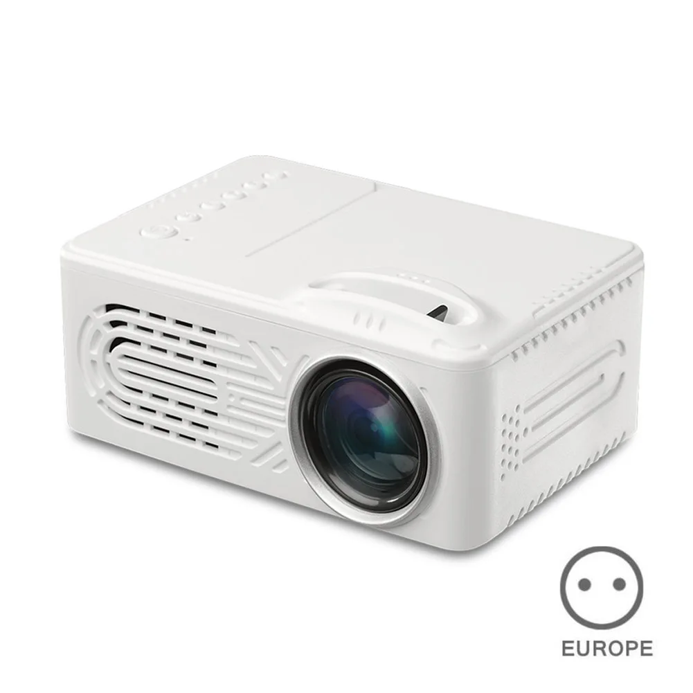 HD 1080P светодиодный мини-проектор портативный 3D домашний кинотеатр AV USB встроенный динамик NC99 - Цвет: White EU