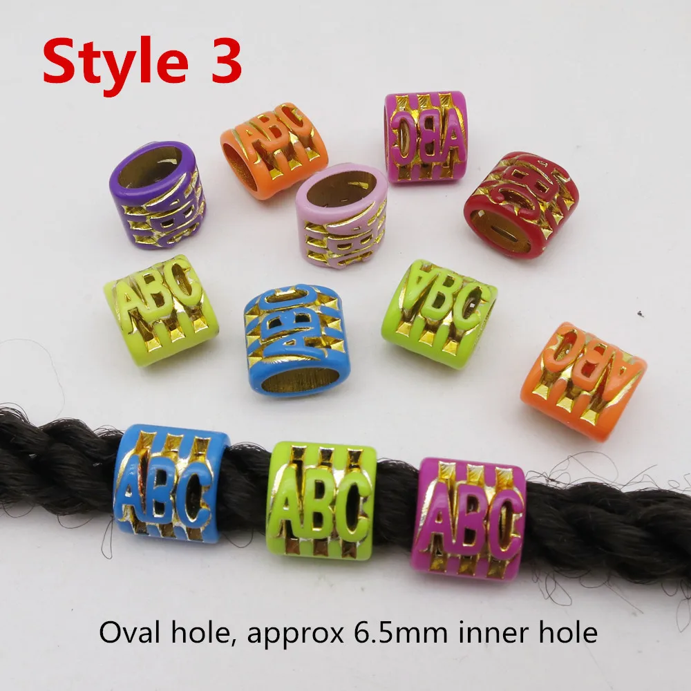 Crochet braids hair dread beads tube rings 10pcs-20pcs for kids girls women ring beads,hair braid accessories