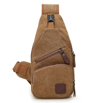 

Zipper Closure Travel Sports Wear Resistant Crossbody Chest Bag Gym Daily Adjustable Strap Single Shoulder Men Outdoor Canvas