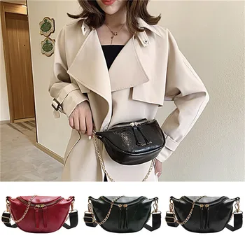 

Luxury Waist Belt Bag Chain Strap Fanny Pack 2019 Fashion Design Women's Waist Packs Bag Shoulder Chest Bag Small Purses #40