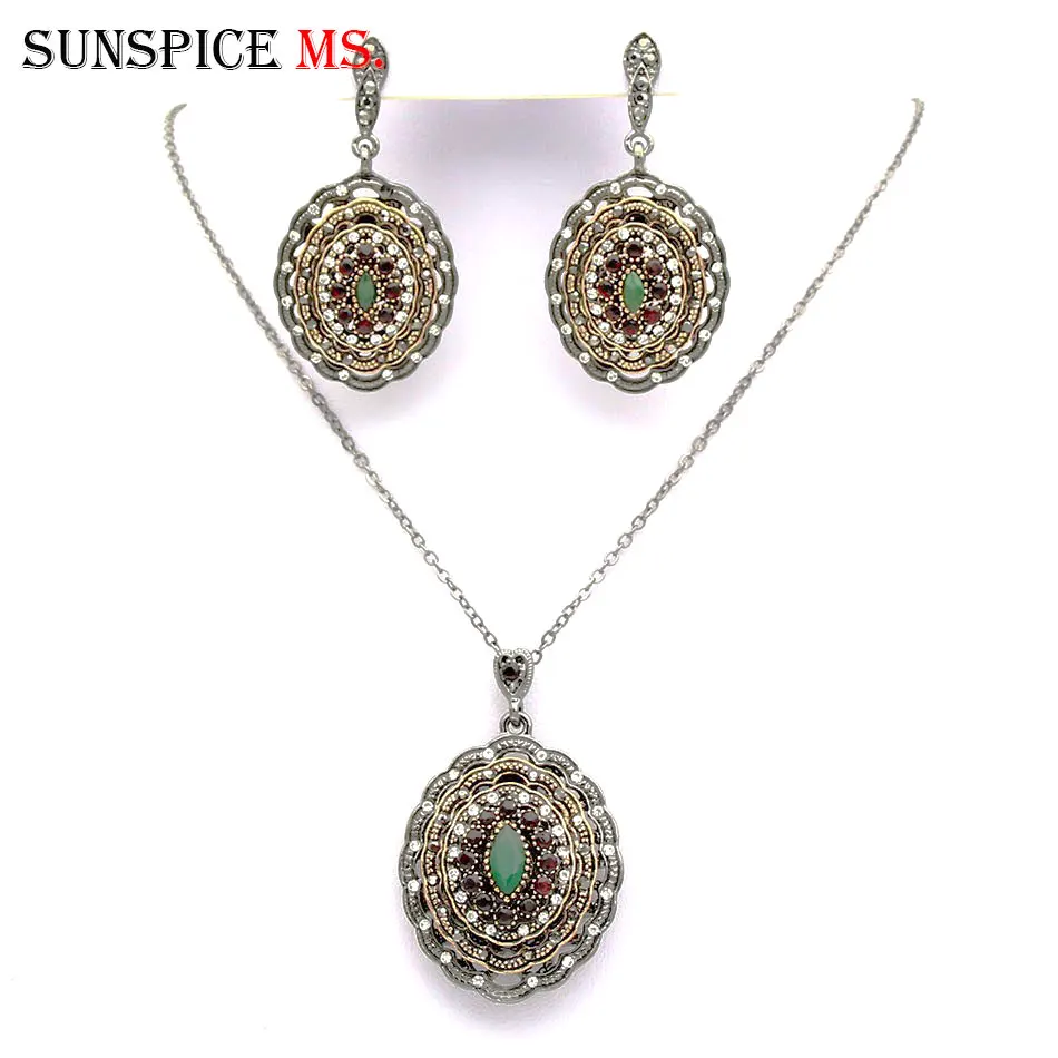 Женское винтажное ожерелье в турецком стиле|rhinestone jewelry set|jewelry setsdrop sets |