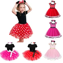 Костюм Минни Маус для девочек; платье-пачка для рождественской вечеринки; платья принцессы; одежда в горошек для дня рождения; Одежда для девочек; повязка на голову