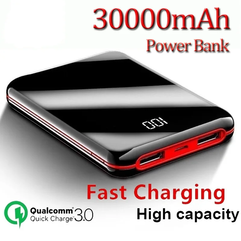 30000mAh Display Mini Power Bank for Xiaomi lphone 30000mAh Portable Charger usb power bank