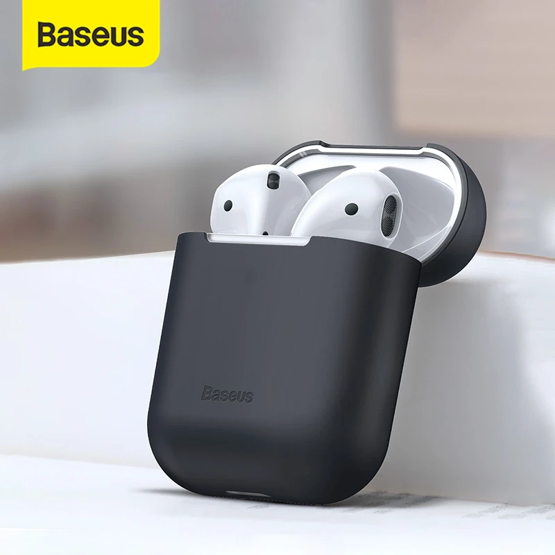 Чехол Baseus для наушников AirPods Цветной силиконовый чехол 2 1 беспроводных Bluetooth Airpods
