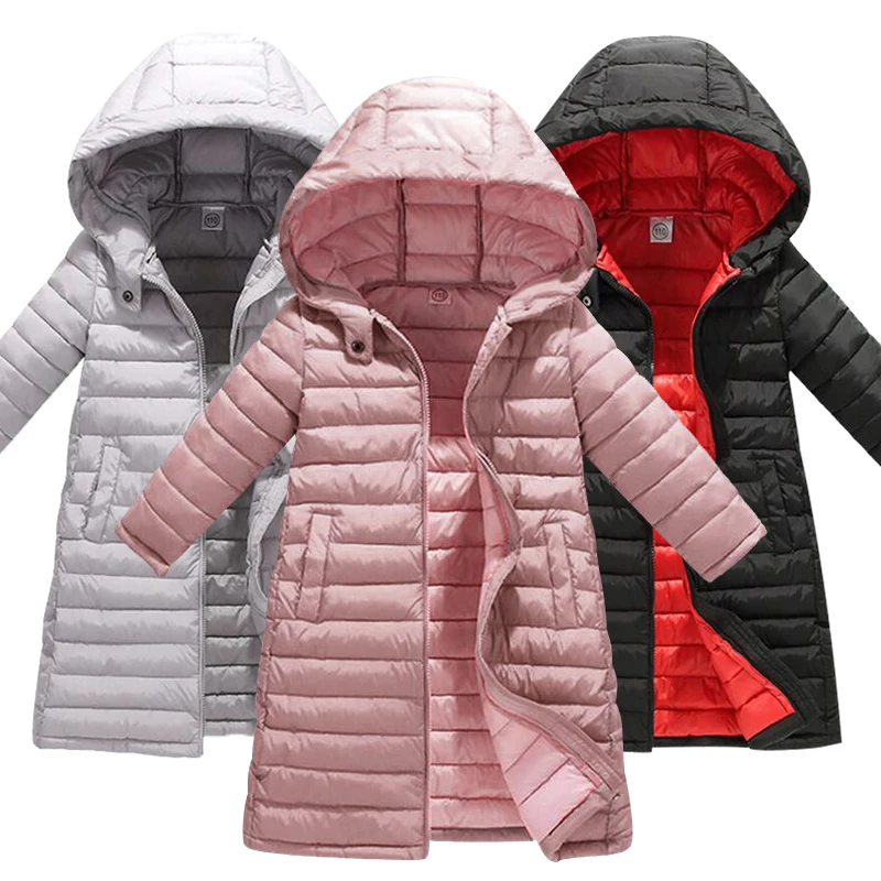 

2019 New Winter Girls Warm Down Coats Double-sided Clothes Fur Collar Girls Clothes Parka Coats For 6-16 Years