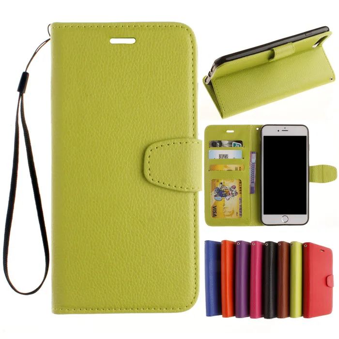 Чехол-бумажник из искусственной кожи для iPhone 11 Pro Max X XS MAX XR 5C 5S SE 6 6S 7 8 Plus, откидной Чехол с отделением для карт, чехол-подставка для iPhone 6 Plus - Цвет: Зеленый