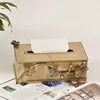 Creativity Brass Plum Tissue Boxes European Modern Relief Craft Golden Metal Handwork Paper Towel Organization Home Decoration 1