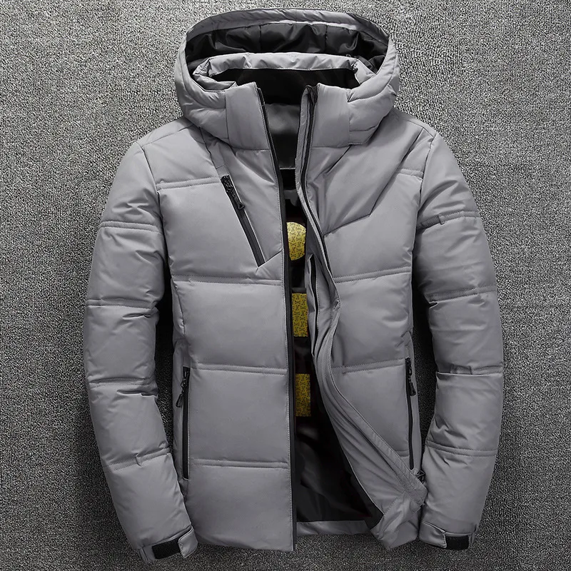 Мужская зимняя куртка, Теплая стеганая парка, пуховик, новая модная шапка с капюшоном, мужская верхняя одежда, повседневное утепленное пальто, большие размеры 4XL - Цвет: Gray