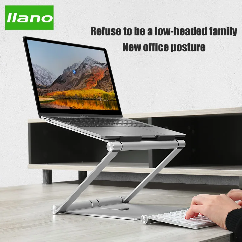 Llano Notebook Stand Cooler Lift Table Stepless Adjustment Aluminum Notebook Foldable Computer Stan