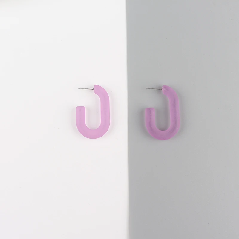 Красочные летние Коктейльные серьги кольца с открытым носком Матовые акриловые