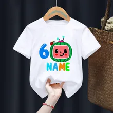 

Watermelon Birthday Number 0-9th Print Boys/Girls White T-shirt Kid Summer Harajuku Kawaii Funny Little Baby Clothes,Drop Ship