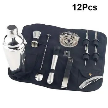 

1 Set of 12pcs Cocktail Mixing Kit Wine Shaker Set Assorted Drink Mixer Bag Organized Tools Bartender Accessories for Bar Party