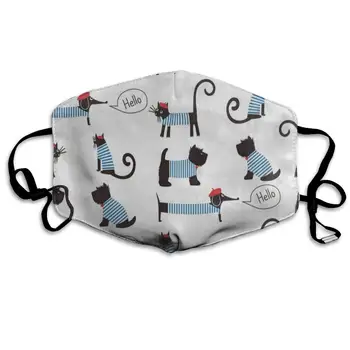 

French Animal Dachshund Dog Puppy Cool Dust Mouth Mask Reusable Anti-Dust Face Mask Adjustable Earloop Skin Protection