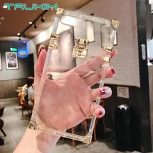 Модный квадратный прозрачный ТПУ чехол для iPhone 11Pro X XS MAX XR роскошный блестящий металлический розовый чехол-накладка для iPhone 6S 7 8 Plus