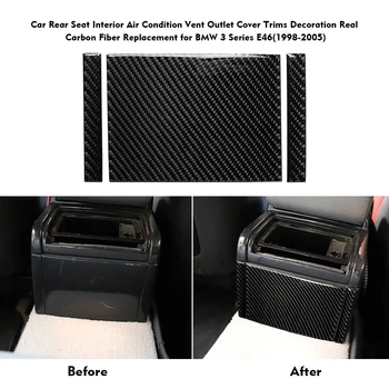 

Car Rear Seat Interior Air Condition Vent Outlet Cover Trims Decoration Carbon Fiber Replacement for BMW 3 Series E46(1998-2005)
