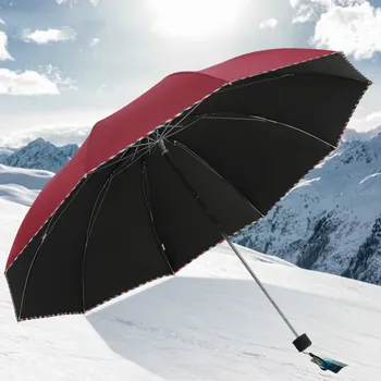 

New style Sunny and Rainy Umbrella Pongee Girls umbrellas Men umbrella Women umbrella Three-folding Umbrella