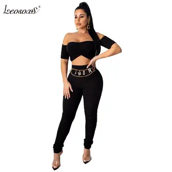 

Two Piece Set Women Set Summer Tube Top Short Sleeve Folds 2 Piece Outfit Women's Clothing Conjuntos Mujer Vetement Femme 2020