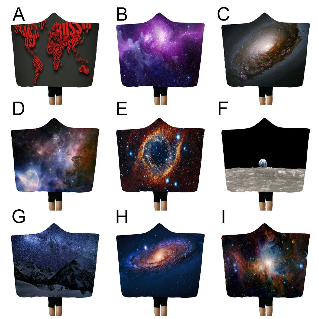 Nebula Universe hoodie blanket Air Conditioner Cover Blanket Velvet Plush Thin Quilt Sofa/bed/plane Travel Bedding Dropshipping