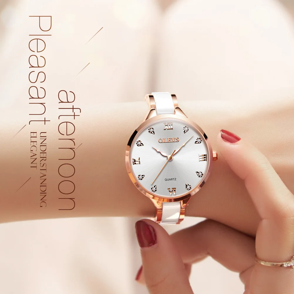 

Olevs Vogue tideway Waterproof Ceramics Woman Quartz Watch