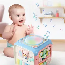 Монтессори Многофункциональный Музыкальный барабан активности форма блоки сортировщик раннего обучения игрушки для детей