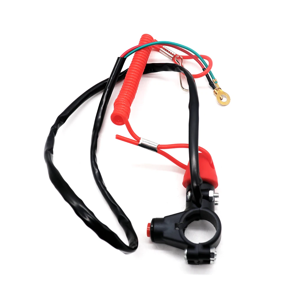 

Handlebar Mounted Black Tether Kill Switch Open Circuit Drag Racing Motorcycle