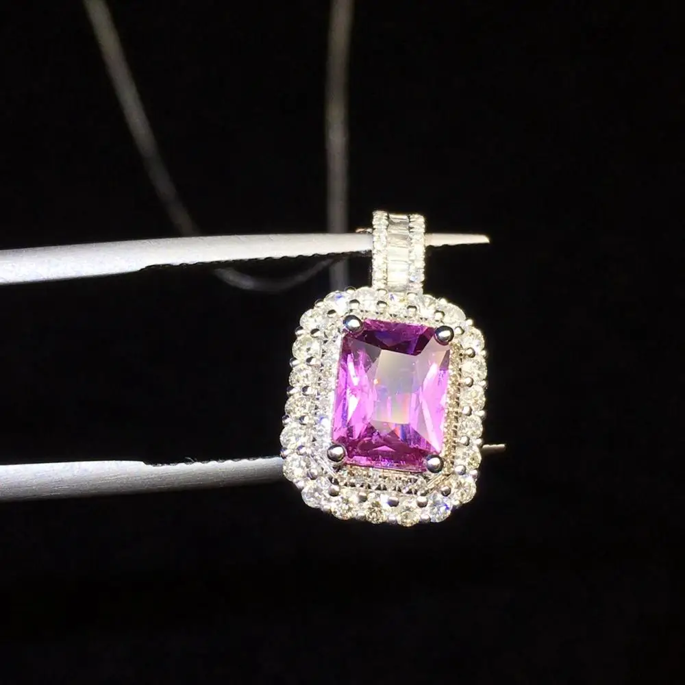 Ожерелья с подвеской в виде сапфира P1212 G18 K ювелирные изделия из 100% натурального