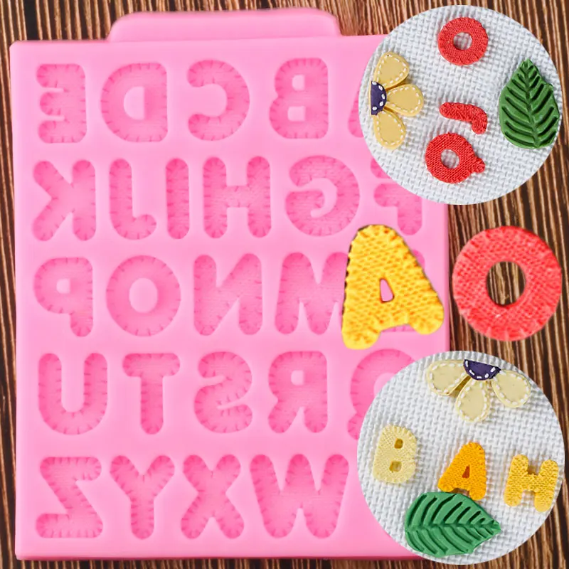 3D Knitting Letters Silicone Mold DIY Cake Decorating Tools Cupcake Topper Fondant Molds Candy Clay Chocolate Gumpaste Moulds | Дом и сад