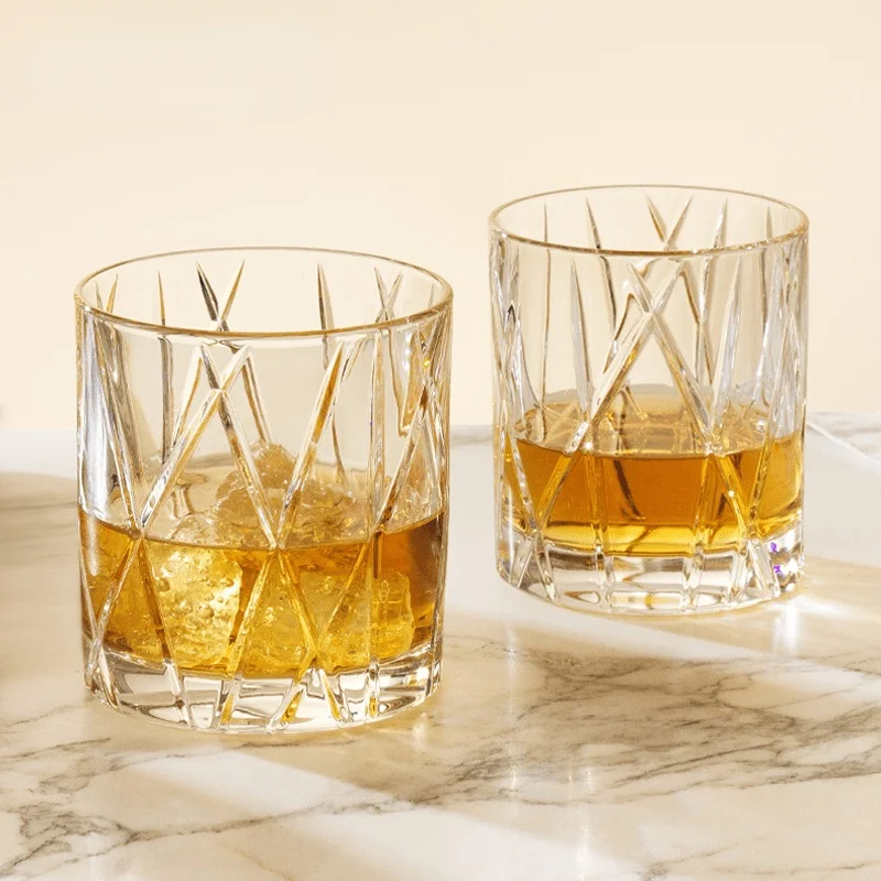 Whisky Glass Old Fashioned Wineglass Mulled Wine Tumbler Shadow Art Clear Crystal For Bar Nordic Style Denmark CITY whiskey glass