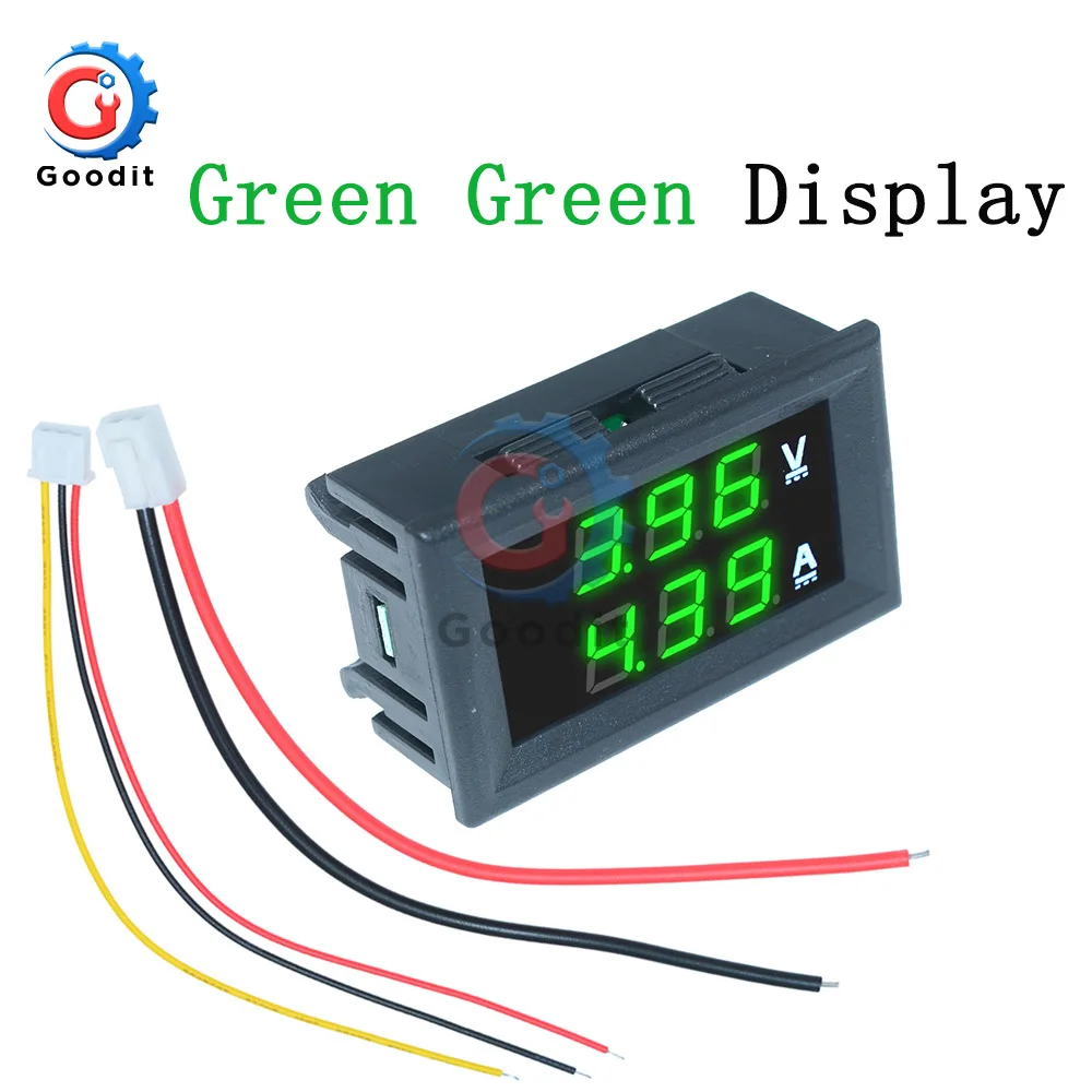 Type 2 Green Green DC 0-100 в 10 А ЖК-дисплей цифровой вольтметр Амперметр ваттметр Напряжение Ток измеритель мощности Детектор напряжения 12 в 24 в 36 В 1000 Вт - Цвет: Type 2 Green Green