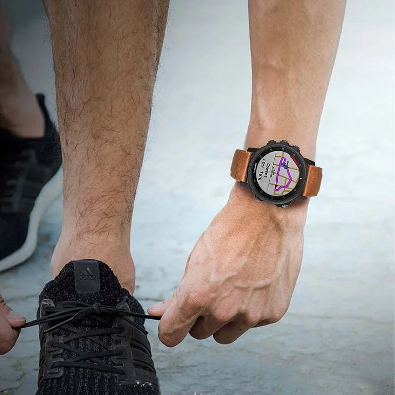 Leather Watchband 22mm For Garmin Fenix 