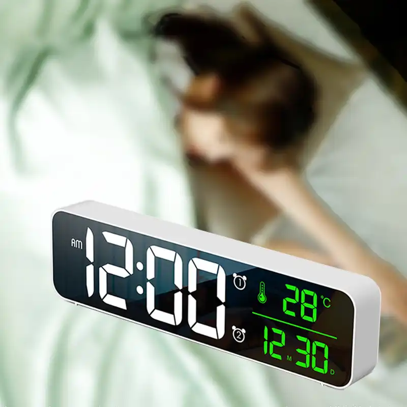 Led Calar Saat Dijital Saat Sicaklik Tarih Ekran Masaustu Ayna Saatler Masa Masa Saati Elektronik Saatler Ev Dekor Alarm Clocks Aliexpress
