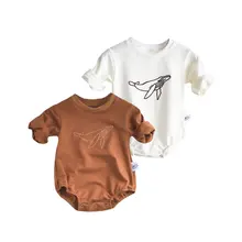 Barboteuse à manches longues pour nouveau né fille et garçon, barboteuse à motif de dessin animé