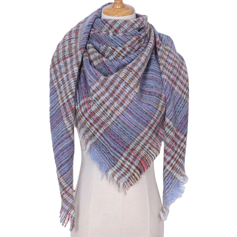 2019 new designer brand women cashmere scarf triangle winter scarves lady shawls and wraps knit blanket neck striped foulard (18)