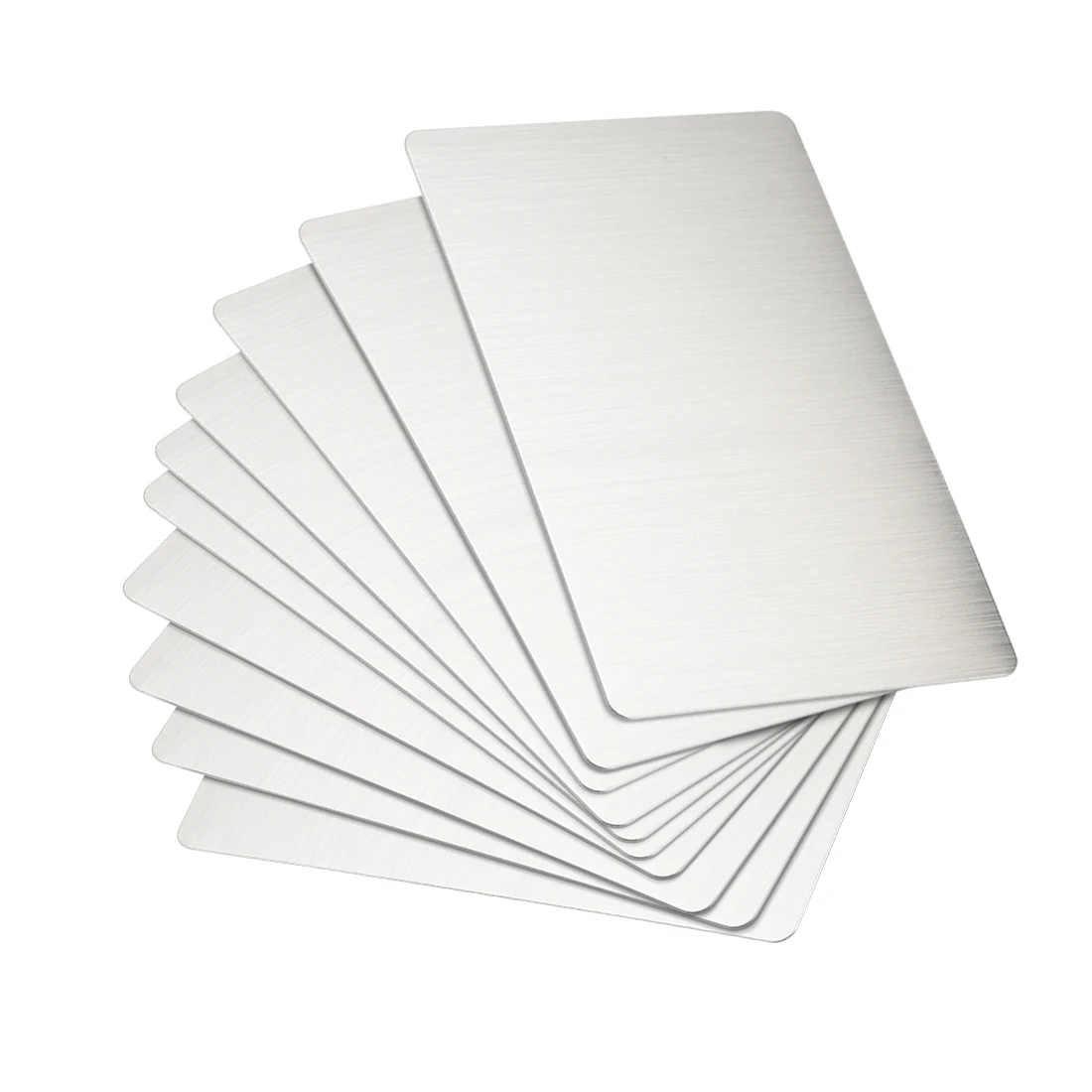 15Pcs Thick 0.4mm Stainless Steel Blank Metal Card Business Card 88x53mm Plate Silver Tone metal business cards