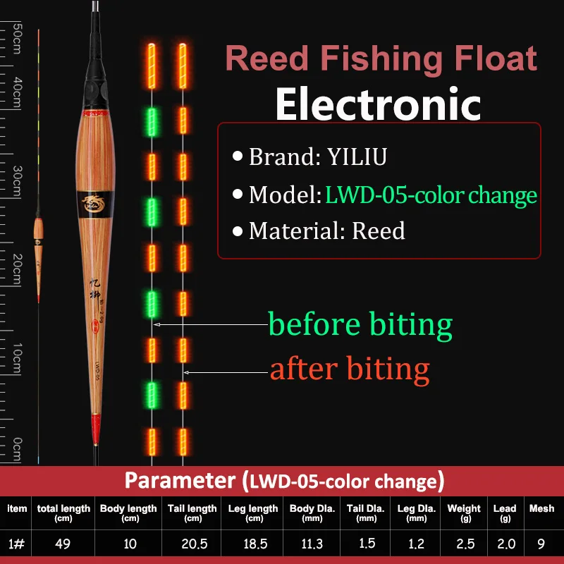 Фирменная сигнализация, изменение цвета, электронный рыболовный поплавки, светодиодный светильник, светящийся вертикальный буй, светящийся в темноте, четко аксессуары для озера - Цвет: LWD-05-color change