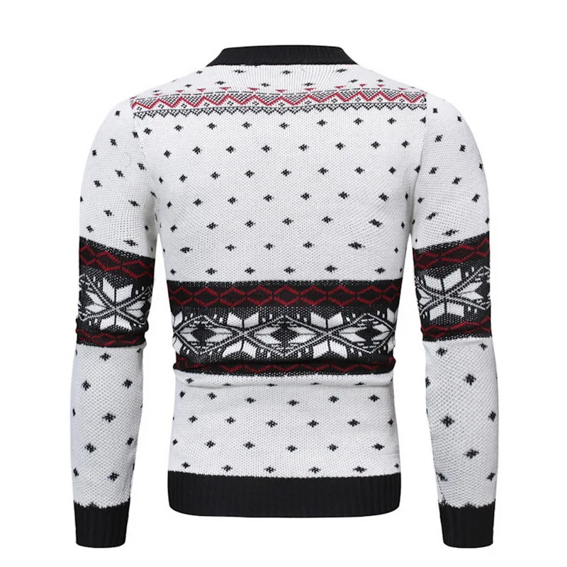 PUIMENTIUA Мужской Повседневный свитер с круглым вырезом и принтом оленя, осенне-зимний Рождественский пуловер, вязаный джемпер, свитера, тонкая мужская одежда