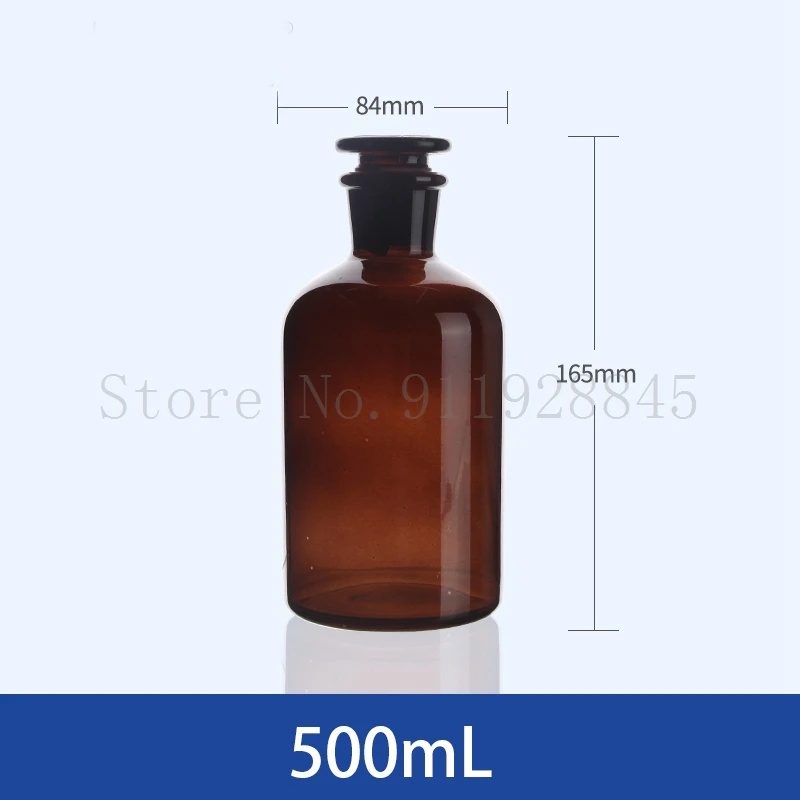 bouteille marron en verre borosilicate bouche bouteille transparente grande bouche pour réactif de laboratoire