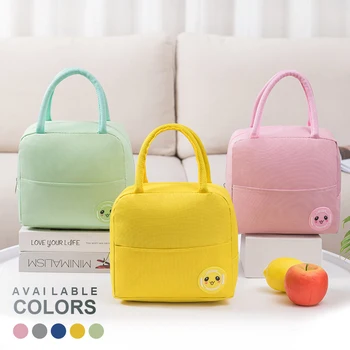 

Portable Lunch Box Bag Picnic Insulation Bag Oxford Cloth Insulation Cold Insulation Waterproof Solid Color For Student