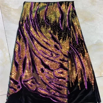 

Burgundy Fabric velvet Latest Purple African Tull Lace Fabrics High Quality 2019 Nigerian French Lace Fabric With sequins